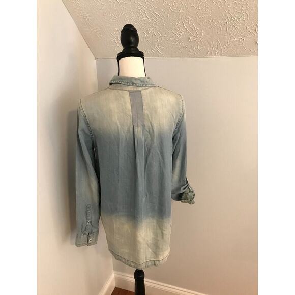 Anthropologie Holding Horses Bleached Chambray Denim Button Shirt - Size Small - Picture 3 of 16